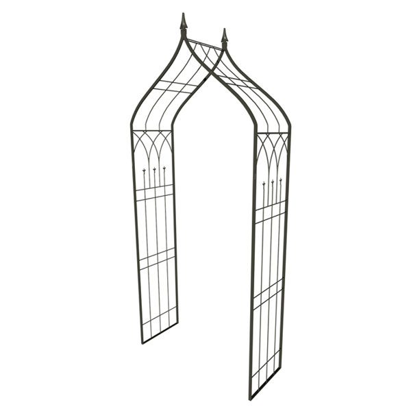 Lily Manor Oasis 119cm W x 45cm D Steel Garden Arches in Black